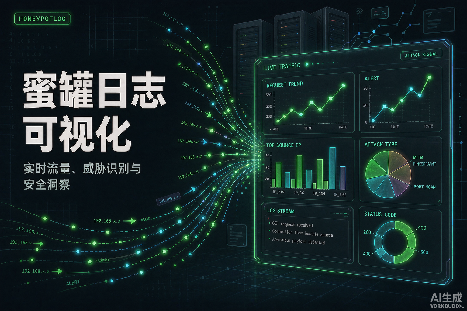 多协议蜜罐日志解析与可视化 📊