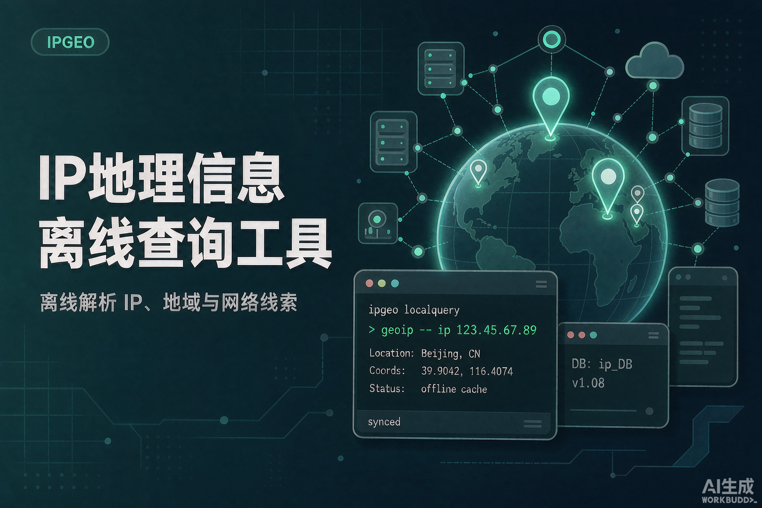 一个查询IP地理信息和CDN提供商的离线终端工具